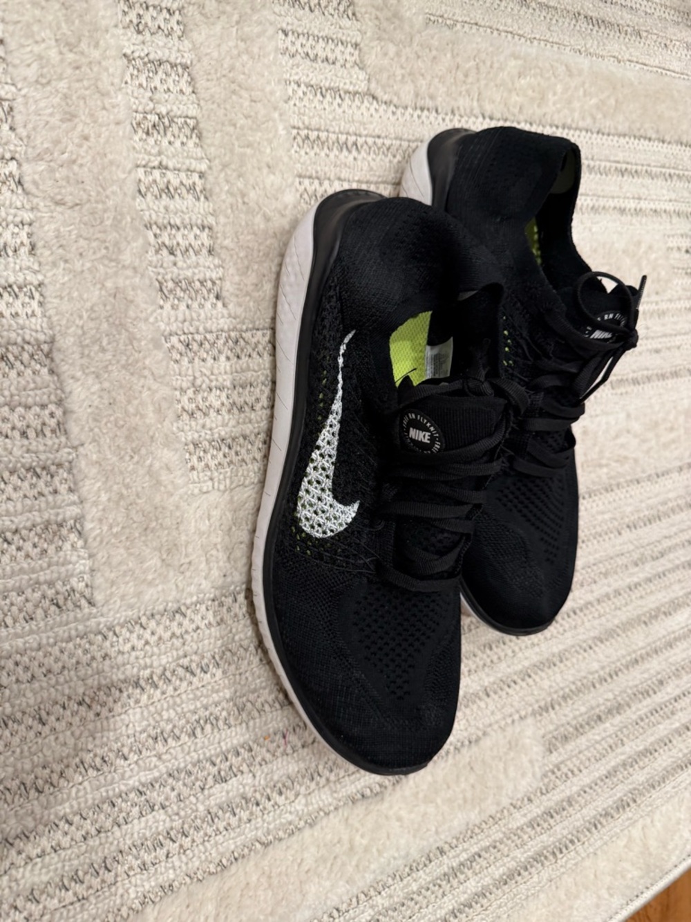 Nike Men's Black & White Flyknit Sneakers